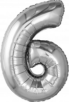Ag Цифра №6 32'  Серебро  инд.упаковка